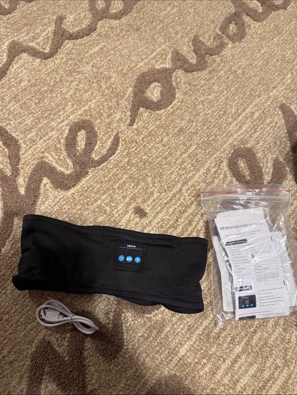 Black Wireless Head band with Controls
